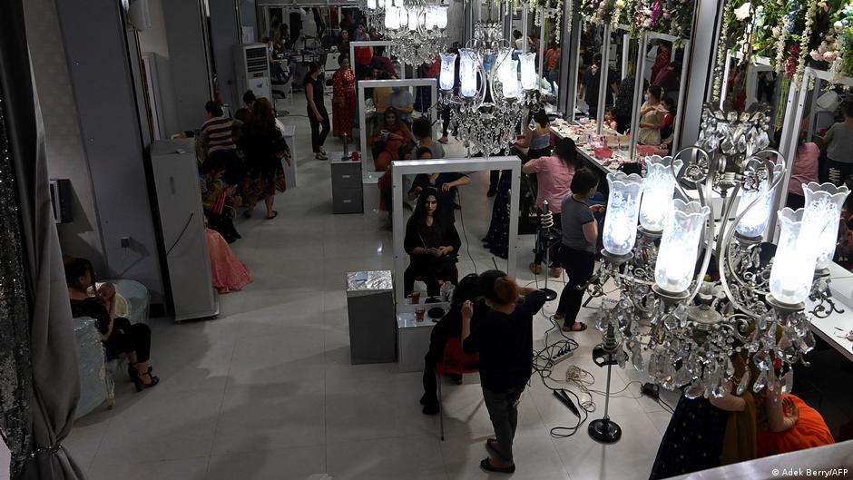 This photo taken on 10 June 2021 shows a general view of a beauty parlour in Kabul (photo: Adek Berry/AFP)