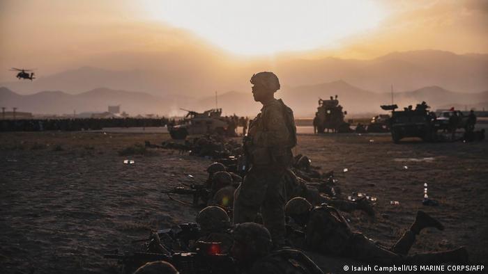 U.S. soldiers at the airport in Kabul