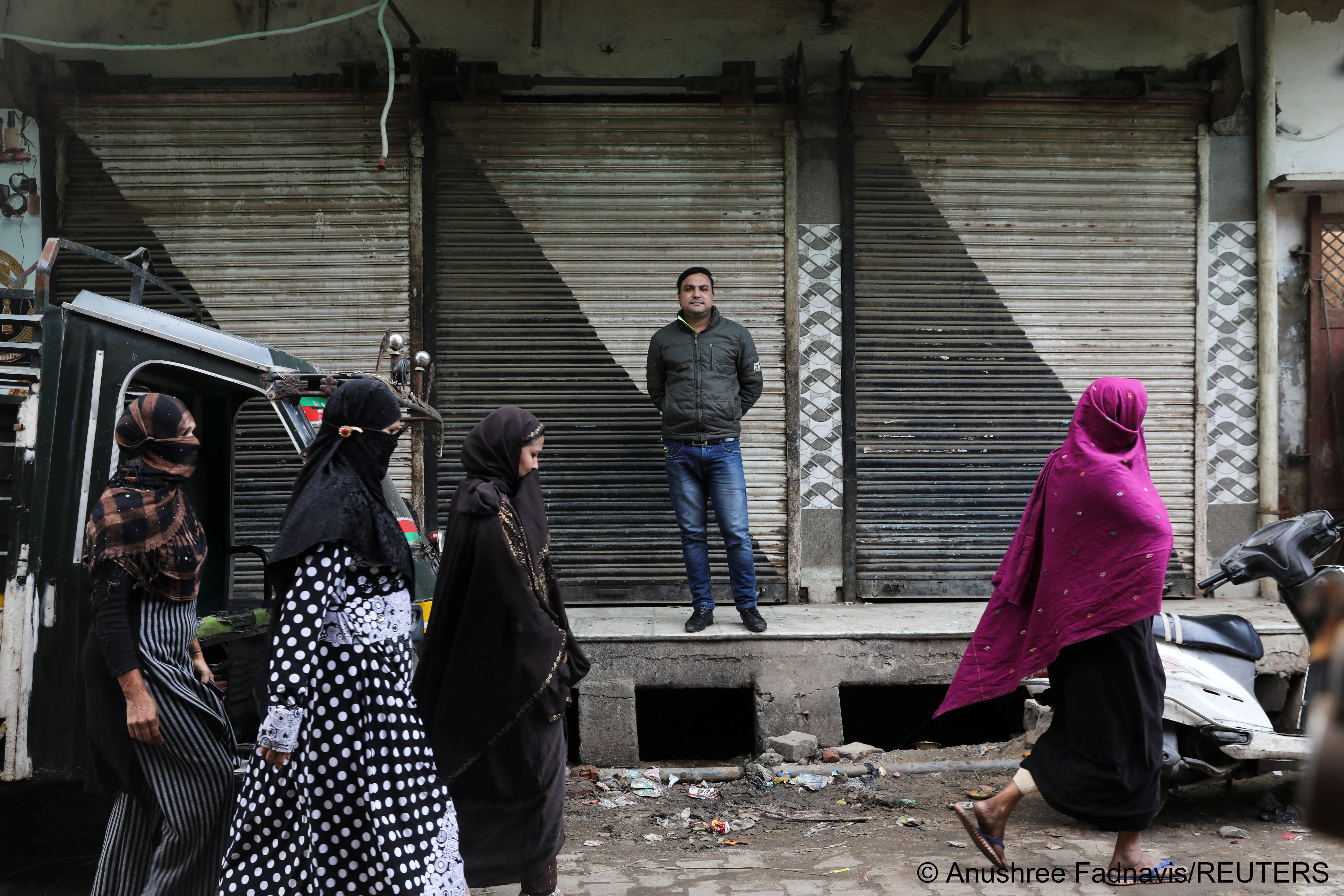 Sajid Anwar poses for a picture outside his shuttered Labbaik Restaurant in Mathura town, in the northern state of Uttar Pradesh, India, 24 January 2022 (photo: Reuters/Anushree Fadnavis)