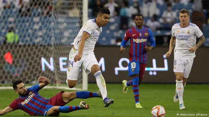 Match scene between FC Barcelona and Real Madrid in the semi-finals of the Spanish Super Cup in Riyadh in January 2022