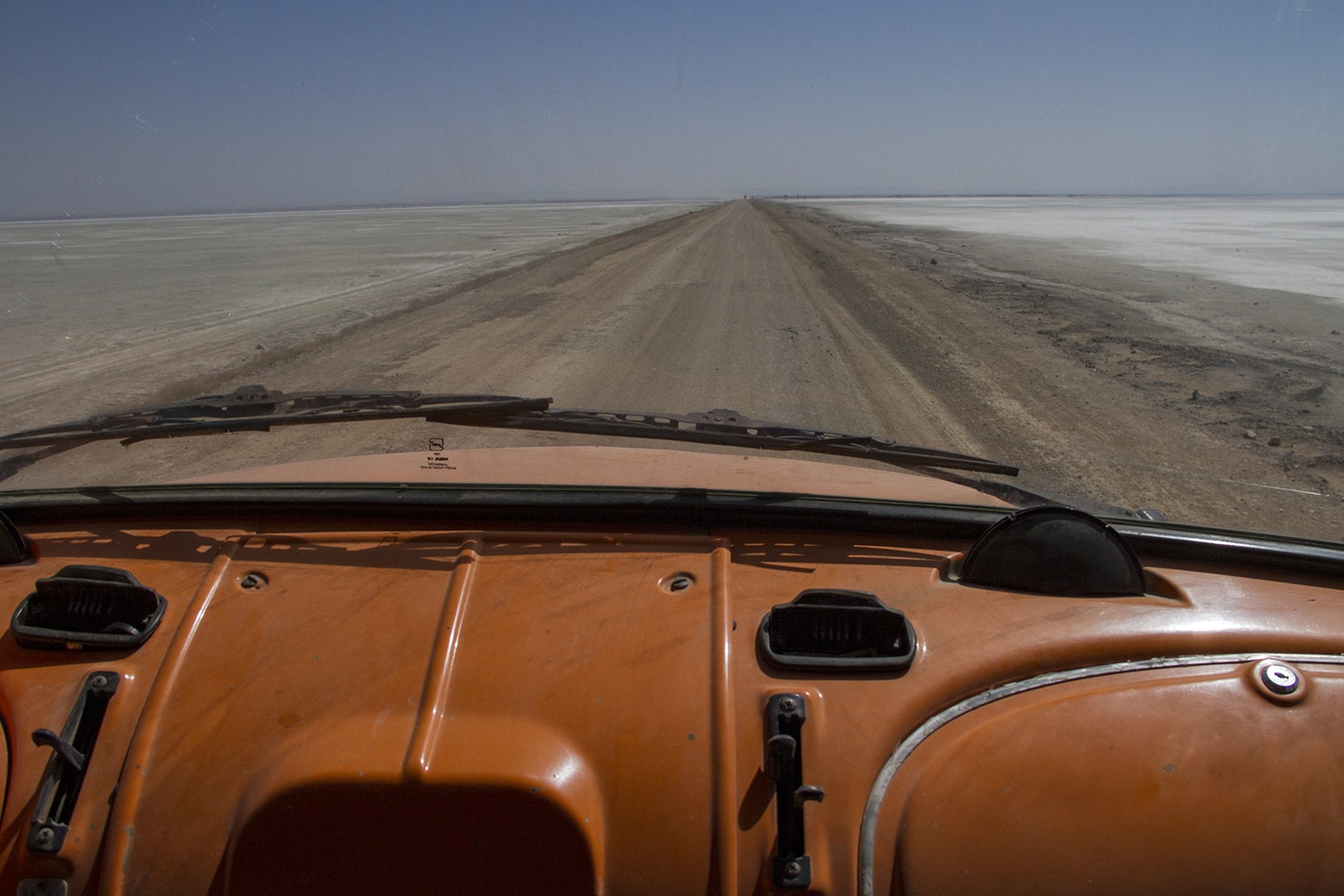 Dashboard of a truck and view of road (photo: Qantara)