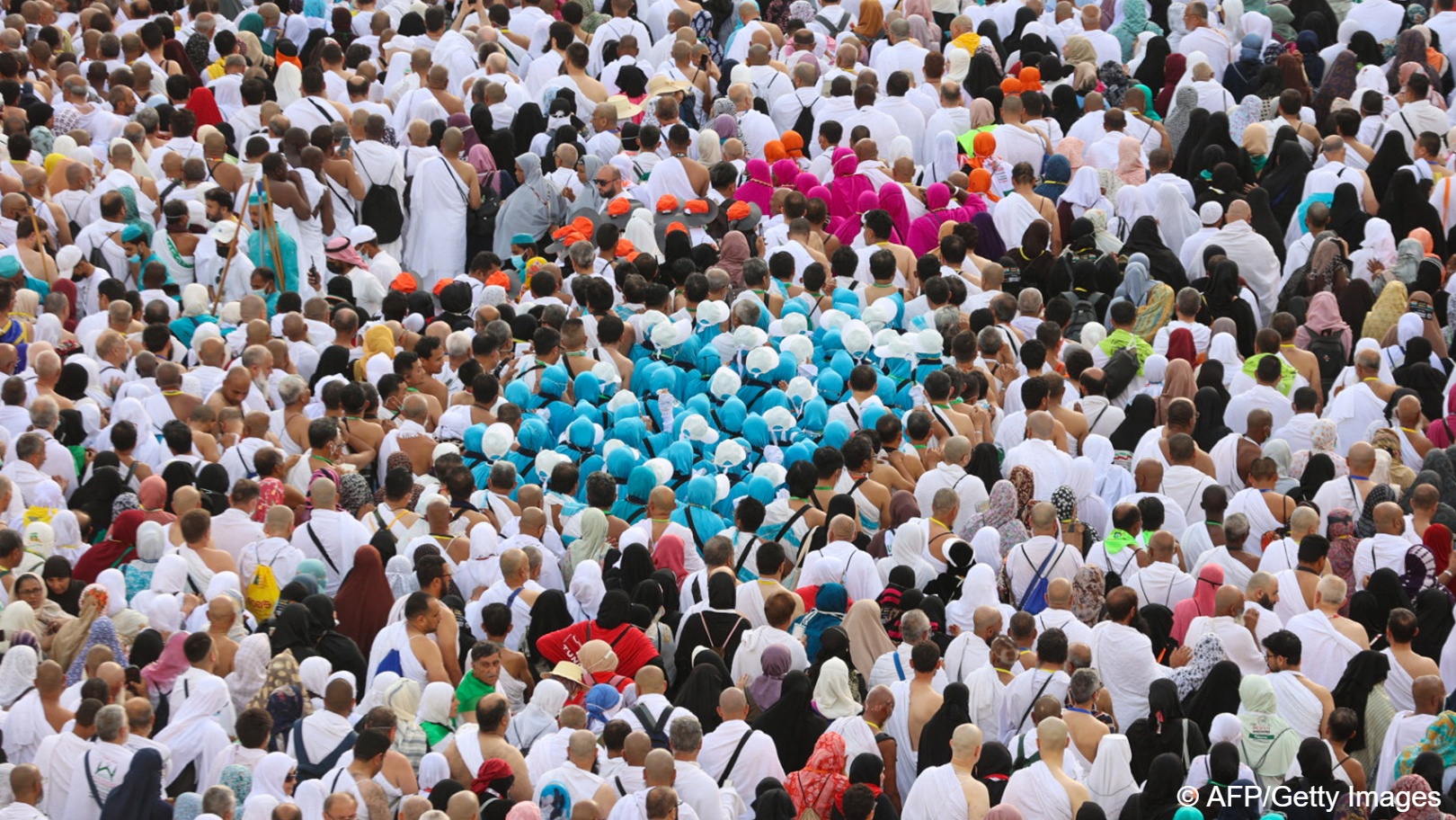 Muslim worshippers gather at the Grand Mosque in the holy city of Mecca