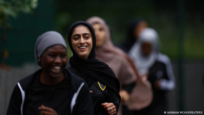 Fatima Ali training with her team