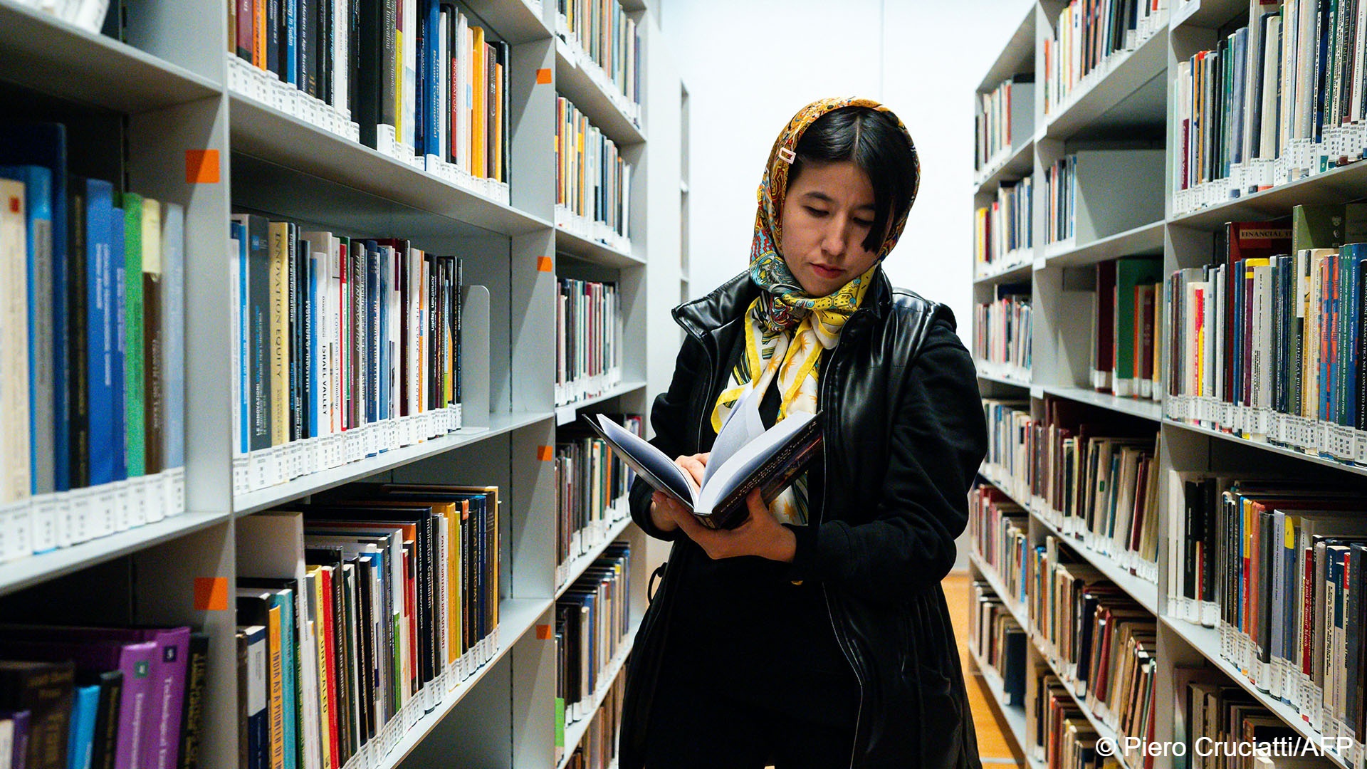  Young Afghan feminist Fatima Haidari, whose virtual tours of her homeland raise money for women's education there (image: Piero CRUCIATTI / AFP) 