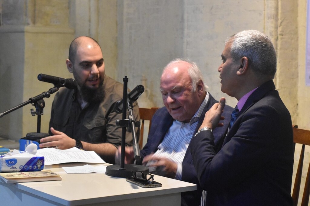 Udo Steinbach bei einer Veranstaltung in Bagdad, Irak; Foto: privat