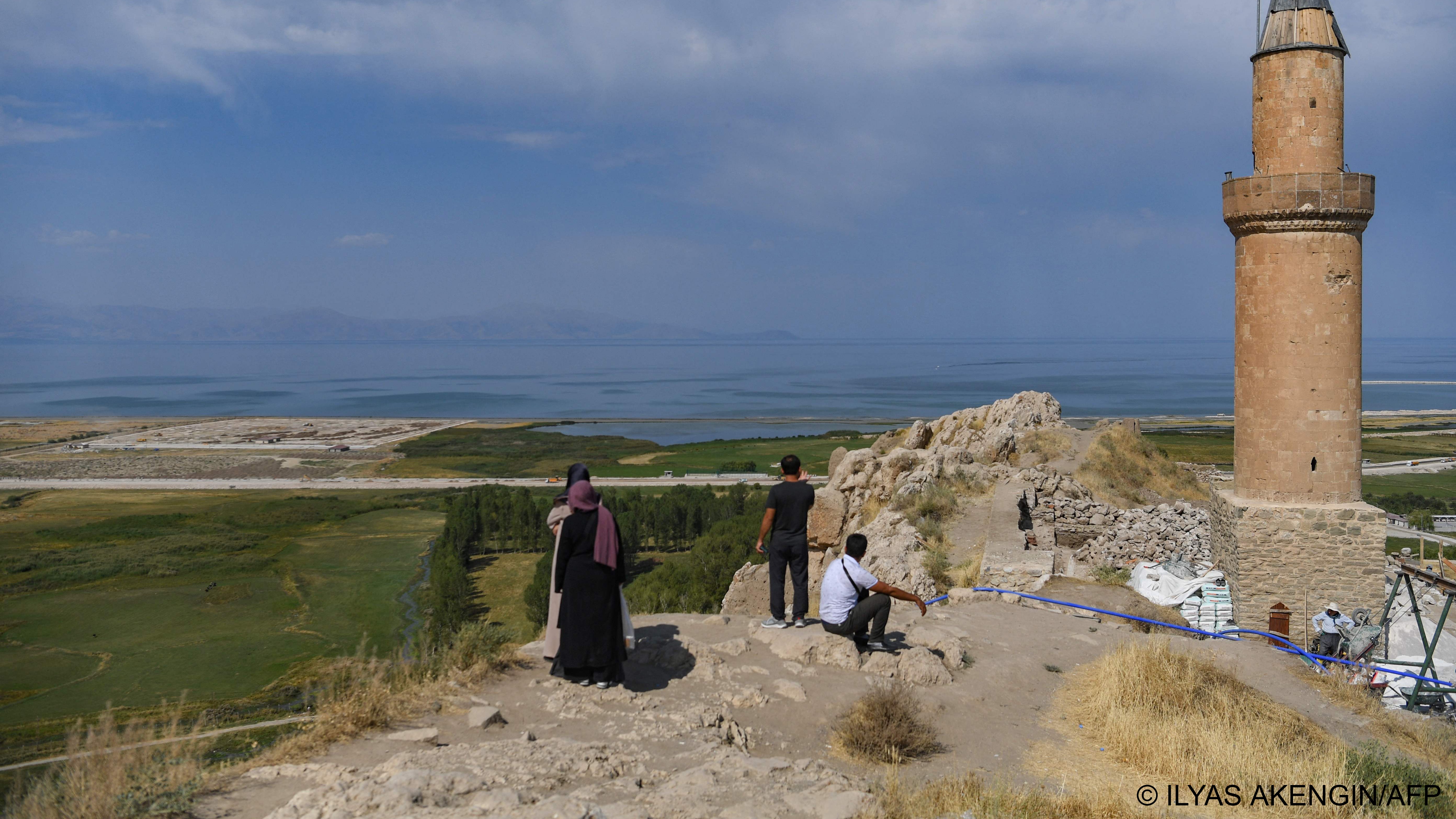 The receding contours of Lake Van are clearly visible (image: ILYAS AKENGIN/AFP)