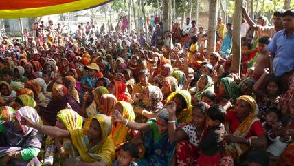 Versammlung der Landarbeiterinnen der Bangladesh Kishani Sabha (BKS) im Distrikt Kurigram in Nordbangladesch.