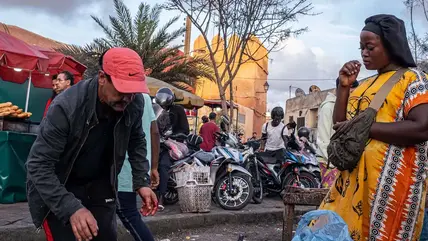 Migrants from Senegal are a common sight in Moroccan cities – in this case Casablanca