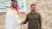 ولي العهد السعودي الأمير محمد بن سلمان والرئيس الأوكراني فولوديمير زيلينسكي.