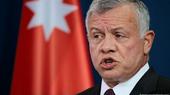 König Abdullah II. von Jordanien, Nahaufnahme seines Gesichts, während er spricht.