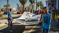 احتجاجات في برشلونة بإسبانيا مناصرة لمعتقلي الرأي في المغرب.