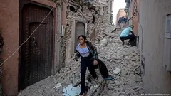 من آثار الزلزال المدمر الذي ضرب المغرب.