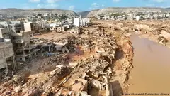 ليبيا بعد إعصار دانيال وانهيار السدين وسيول مدينة درنة الكارثية.